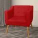 Poltrona Decorativa Lavinia Pés Palito Suede Vermelho - DS Estofados