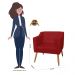 Poltrona Decorativa Lavinia Pés Palito Suede Vermelho - DS Estofados
