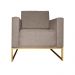Poltrona Decorativa Leticia Slim Com Base de Metal Linho Cacau - DS Estofados