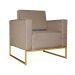 Poltrona Decorativa Leticia Slim Com Base de Metal Linho Cacau - DS Estofados
