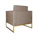 Poltrona Decorativa Leticia Slim Com Base de Metal Linho Cacau - DS Estofados