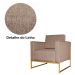 Poltrona Decorativa Leticia Slim Com Base de Metal Linho Cacau - DS Estofados