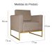 Poltrona Decorativa Leticia Slim Com Base de Metal Linho Cacau - DS Estofados