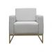 Poltrona Decorativa Leticia Slim Com Base de Metal Linho Cinza - DS Estofados