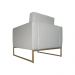 Poltrona Decorativa Leticia Slim Com Base de Metal Linho Cinza - DS Estofados