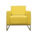 Poltrona Decorativa Leticia Slim Com Base de Metal Suede Amarelo - DS Estofados