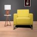 Poltrona Decorativa Leticia Slim Com Base de Metal Suede Amarelo - DS Estofados