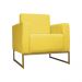 Poltrona Decorativa Leticia Slim Com Base de Metal Suede Amarelo - DS Estofados