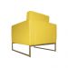 Poltrona Decorativa Leticia Slim Com Base de Metal Suede Amarelo - DS Estofados
