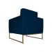 Poltrona Decorativa Leticia Slim Com Base de Metal Suede Azul Marinho - DS Estofados