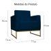 Poltrona Decorativa Leticia Slim Com Base de Metal Suede Azul Marinho - DS Estofados