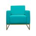 Poltrona Decorativa Leticia Slim Com Base de Metal Suede Azul Turquesa - DS Estofados