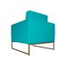Poltrona Decorativa Leticia Slim Com Base de Metal Suede Azul Turquesa - DS Estofados