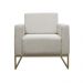 Poltrona Decorativa Leticia Slim Com Base de Metal Suede Bege - DS Estofados