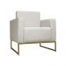 Poltrona Decorativa Leticia Slim Com Base de Metal Suede Bege - DS Estofados