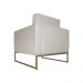 Poltrona Decorativa Leticia Slim Com Base de Metal Suede Bege - DS Estofados