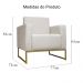 Poltrona Decorativa Leticia Slim Com Base de Metal Suede Bege - DS Estofados