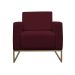 Poltrona Decorativa Leticia Slim Com Base de Metal Suede Bordô - DS Estofados