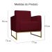 Poltrona Decorativa Leticia Slim Com Base de Metal Suede Bordô - DS Estofados