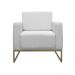 Poltrona Decorativa Leticia Slim Com Base de Metal Suede Branco - DS Estofados