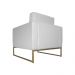 Poltrona Decorativa Leticia Slim Com Base de Metal Suede Branco - DS Estofados