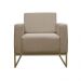 Poltrona Decorativa Leticia Slim Com Base de Metal Suede Capuccino - DS Estofados
