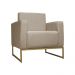 Poltrona Decorativa Leticia Slim Com Base de Metal Suede Capuccino - DS Estofados