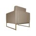 Poltrona Decorativa Leticia Slim Com Base de Metal Suede Capuccino - DS Estofados