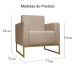 Poltrona Decorativa Leticia Slim Com Base de Metal Suede Capuccino - DS Estofados