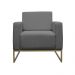 Poltrona Decorativa Leticia Slim Com Base de Metal Suede Cinza - DS Estofados