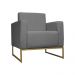 Poltrona Decorativa Leticia Slim Com Base de Metal Suede Cinza - DS Estofados