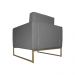 Poltrona Decorativa Leticia Slim Com Base de Metal Suede Cinza - DS Estofados