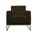 Poltrona Decorativa Leticia Slim Com Base de Metal Suede Marrom - DS Estofados