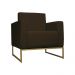 Poltrona Decorativa Leticia Slim Com Base de Metal Suede Marrom - DS Estofados