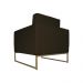 Poltrona Decorativa Leticia Slim Com Base de Metal Suede Marrom - DS Estofados