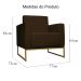 Poltrona Decorativa Leticia Slim Com Base de Metal Suede Marrom - DS Estofados