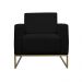 Poltrona Decorativa Leticia Slim Com Base de Metal Suede Preto - DS Estofados