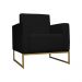 Poltrona Decorativa Leticia Slim Com Base de Metal Suede Preto - DS Estofados