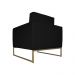 Poltrona Decorativa Leticia Slim Com Base de Metal Suede Preto - DS Estofados