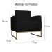Poltrona Decorativa Leticia Slim Com Base de Metal Suede Preto - DS Estofados