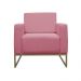 Poltrona Decorativa Leticia Slim Com Base de Metal Suede Rosa - DS Estofados