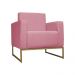 Poltrona Decorativa Leticia Slim Com Base de Metal Suede Rosa - DS Estofados