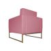 Poltrona Decorativa Leticia Slim Com Base de Metal Suede Rosa - DS Estofados