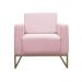 Poltrona Decorativa Leticia Slim Com Base de Metal Suede Rosa Bebê - DS Estofados