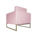 Poltrona Decorativa Leticia Slim Com Base de Metal Suede Rosa Bebê - DS Estofados