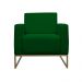 Poltrona Decorativa Leticia Slim Com Base de Metal Suede Verde - DS Estofados
