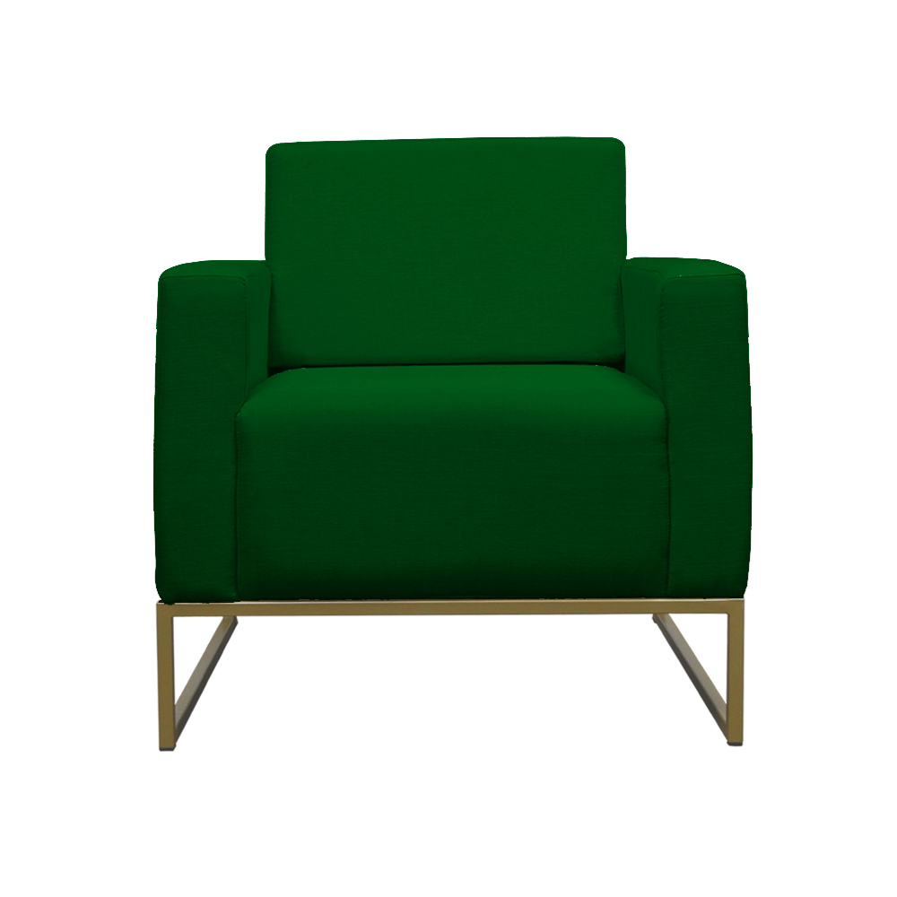 Poltrona Decorativa Leticia Slim Com Base de Metal Suede Verde - DS Estofados