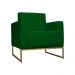 Poltrona Decorativa Leticia Slim Com Base de Metal Suede Verde - DS Estofados