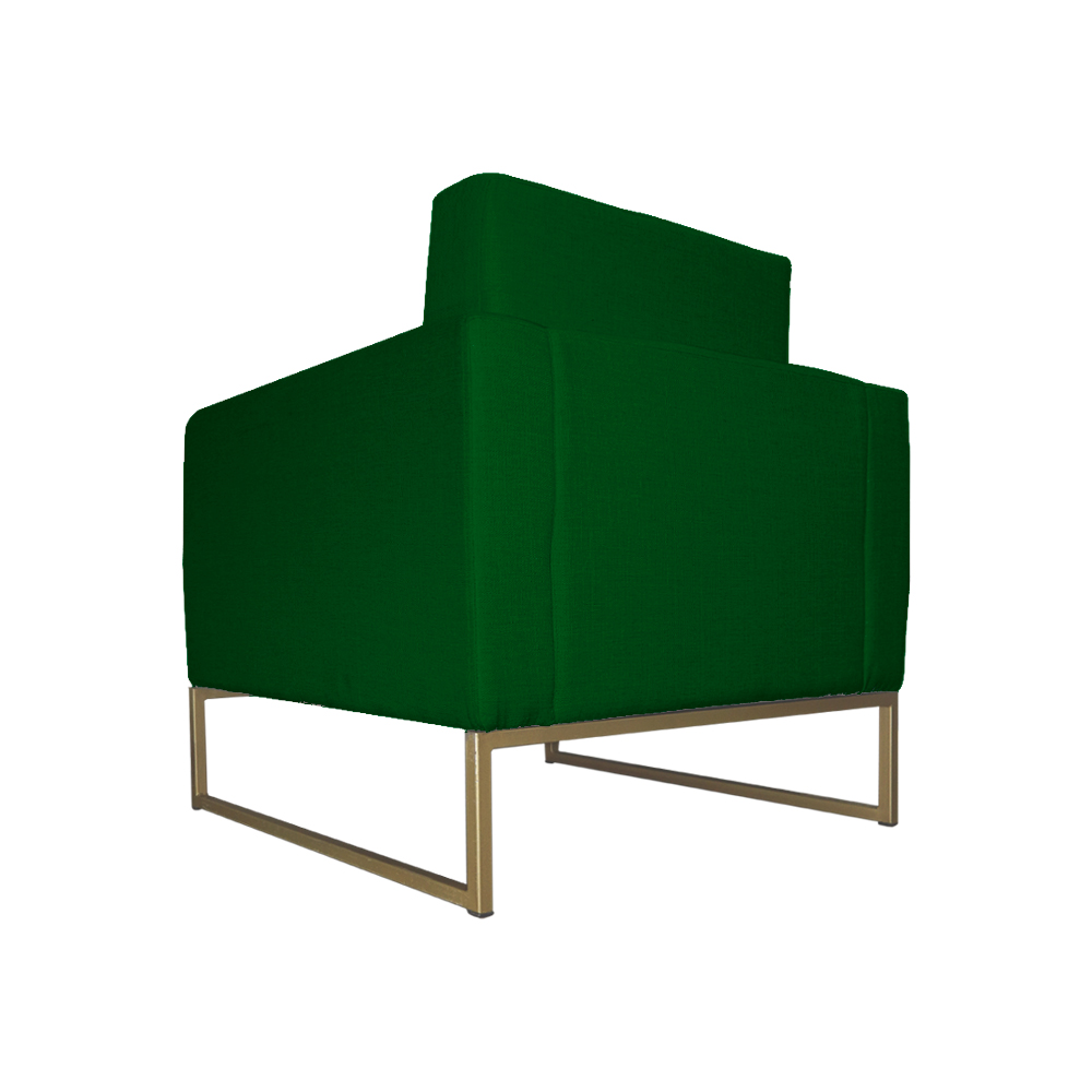Poltrona Decorativa Leticia Slim Com Base de Metal Suede Verde - DS Estofados