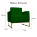 Poltrona Decorativa Leticia Slim Com Base de Metal Suede Verde - DS Estofados